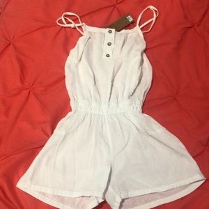 Girls size 8 White cotton romper